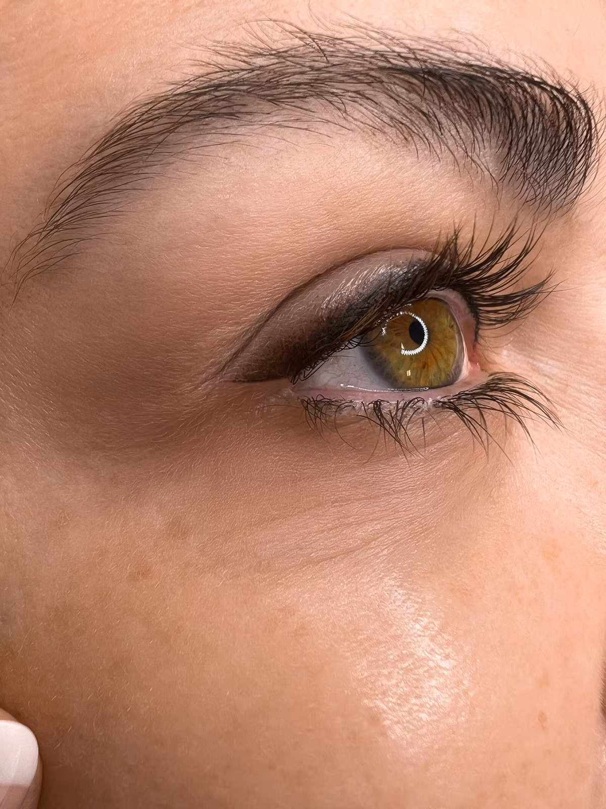 FoxyLine winged shadow eyeliner tattoo result
